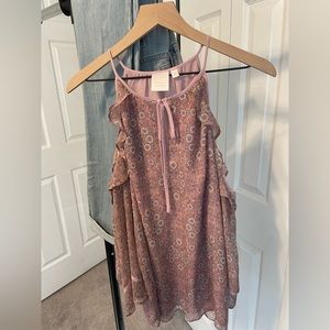 Lauren Conrad Pastel Floral Belle Sleeve Cold Shoulder Top